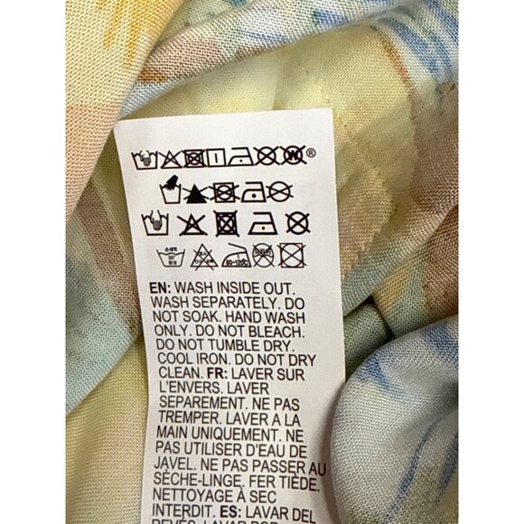 Billabong On Vacation Women's Shirt Woven Button Up Tropical Yellow Size Small - Picture 11 of 12